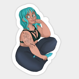 Sitting girl Sticker